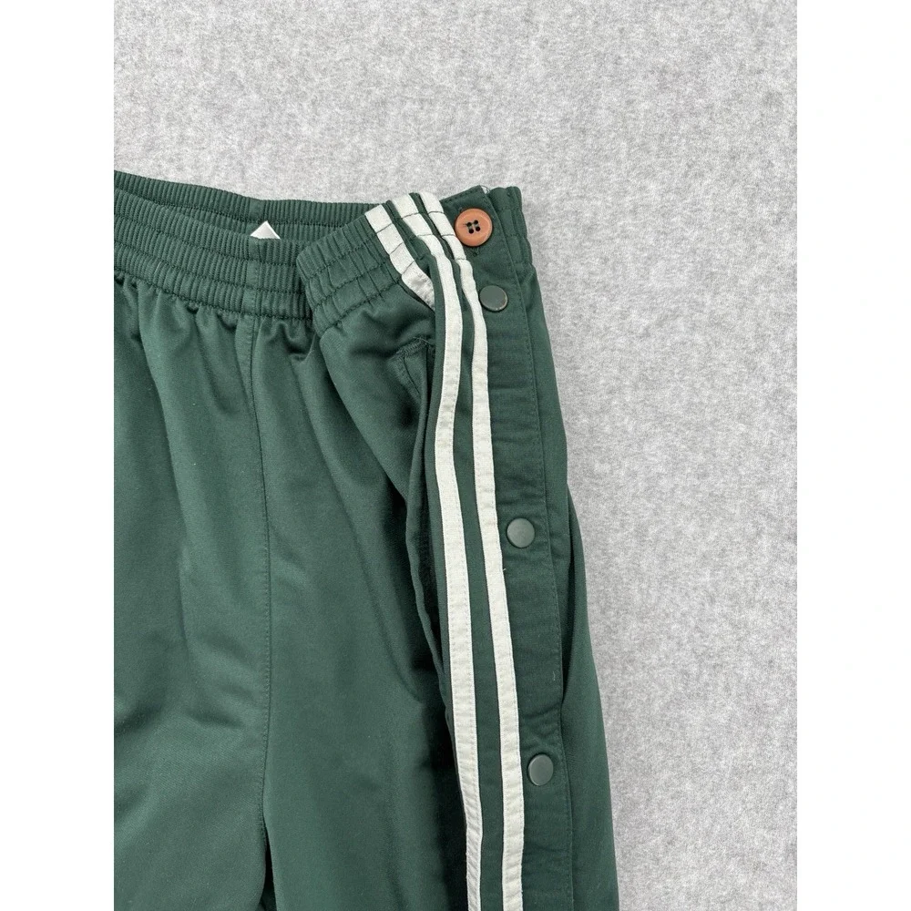 Adidas Snap Tearaway Track Pants Green 3 Stripe Men's XL